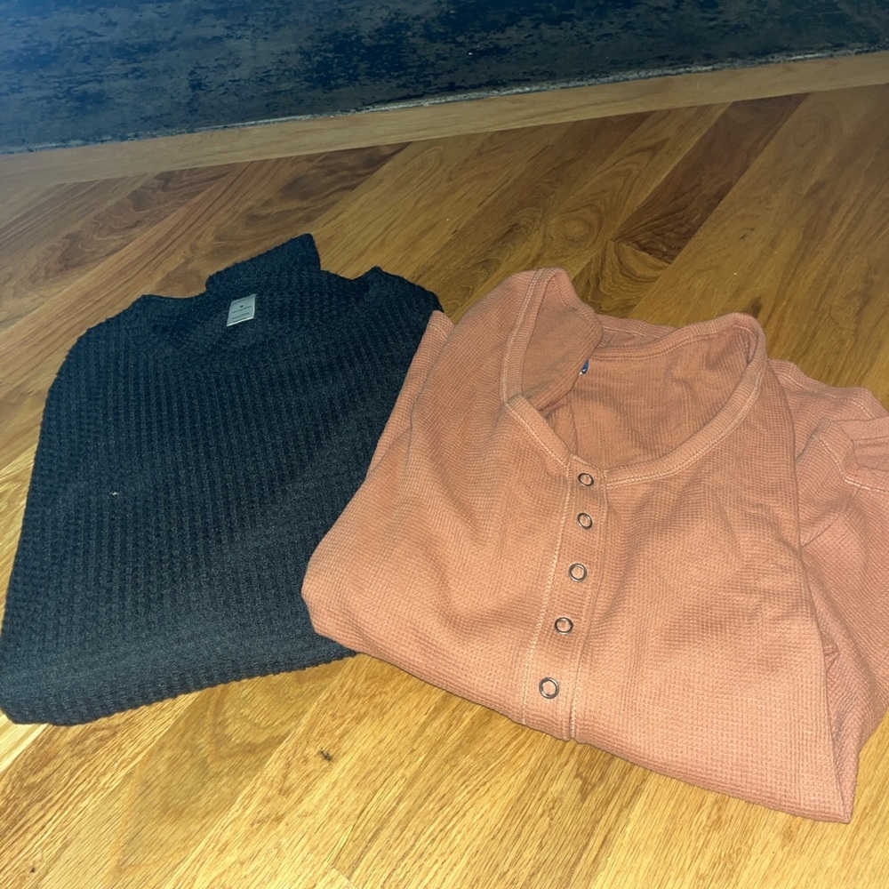 waffle long sleeve shirt bundle (2 shirts)